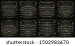 hand drawn vector golden ornate swirl doodle vintage calligraphic flourish design elements borders frames dividers set for wedding greeting and invitation card line classic ritual nails star group han
