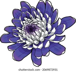 Hand drawn vector gradient flower