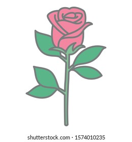 Hand drawn vector graphic illustrations of a rose.