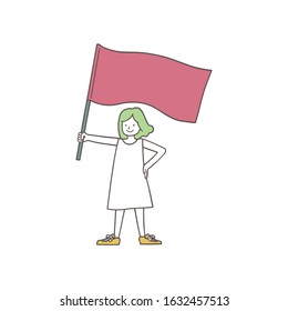 Hand drawn vector graphic illustrations of Girl Force.