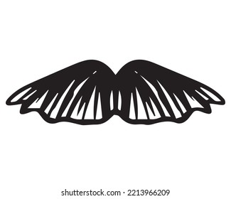 Hand drawn vector graphic sketch of mustaches