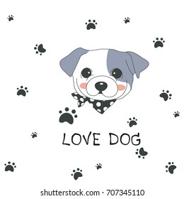 Hand drawn vector  Greater Swiss Mountain Dog cute cartoon design, vector illustration.