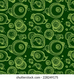 hand drawn vector green abstract illustration