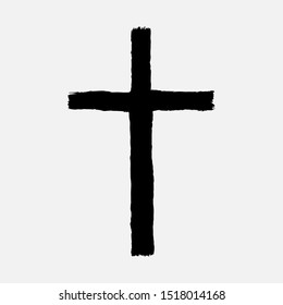 Hand Drawn Vector Grunge Cross Sign 