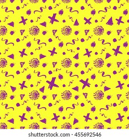 Hand drawn vector grunge ink circle modern pattern. Seamless background.