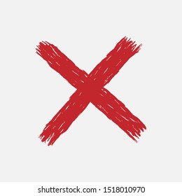 Hand drawn Vector grunge Rejected sign X Mark