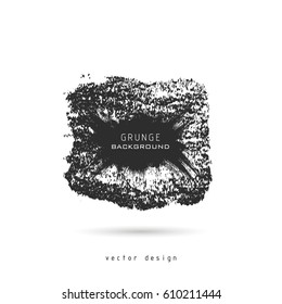 Hand drawn vector. Grunge Texture . Black paint, stamp, ink brush stroke. Dirty artistic design element, label logo frame for text