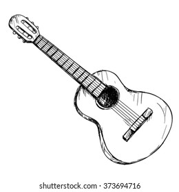 Hand Drawn Vector Guitar