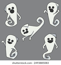 Hand drawn Vector Halloween Ghost