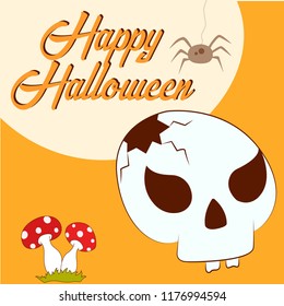 Hand drawn vector Halloween greeting card, flyer, banner, poster templates. Doodle Halloween traditional characters. Happy Halloween doodle. Vector illustration.