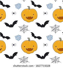 hand drawn vector halloween pattern