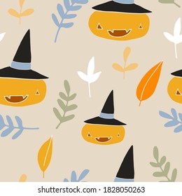hand drawn vector halloween pattern
