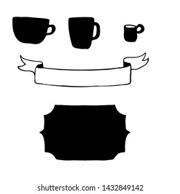 Hand drawn vector handmade, craft knitting and art labels