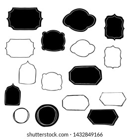 Hand drawn vector handmade, craft knitting and art labels