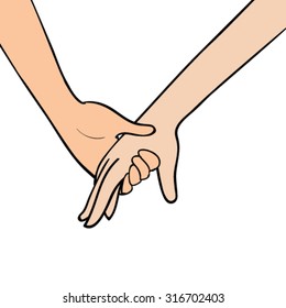 Hand drawn  vector hands holding 