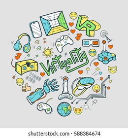 Hand drawn vector happy easter greeting card with handwritten text and flowers. Floral background. Cartoon style.