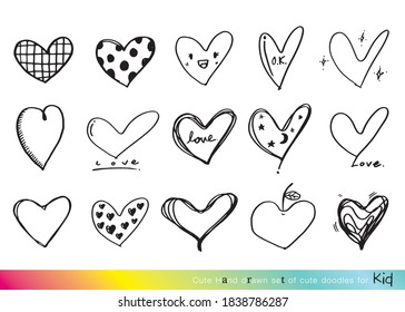 Hand drawn vector heart illustrations,Doodle heart icons set,Love symbol illustration,Hand drawn Hearts