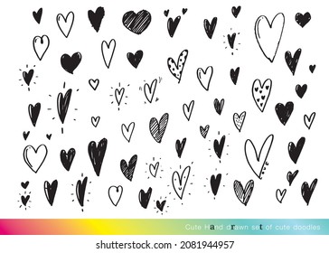 Hand drawn vector heart illustrations,Doodle heart icons set,Love symbol illustration,Hand drawn Hearts
