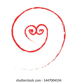 "Hand drawn vector heart on white background.Love emblem.Graphic design in the concept of love.Vector love symbol for Valentine's Day.Vector illustration."