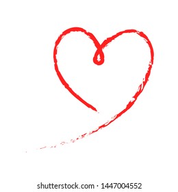 "Hand drawn vector heart on white background.Love emblem.Graphic design in the concept of love.Vector love symbol for Valentine's Day.Vector illustration."