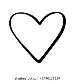 Hand drawn vector heart. Romantic doodle illustration