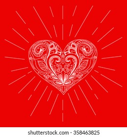 Hand drawn vector heart. This illustration can be used as a greeting card or as a shirt design, wedding invitations, cards, Valentine's day