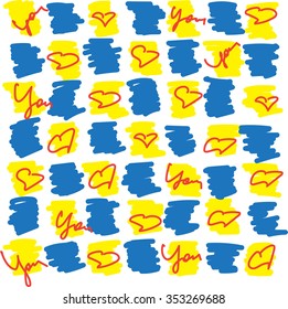 hand drawn vector with hearts