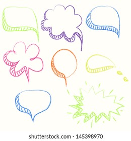Hand drawn vector highlighter speech bubbles