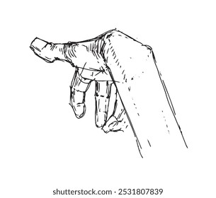 Hand drawn vector human hand in sketch style.