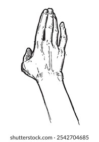 Handgezeichnete menschliche Hand im Skizzenstil.