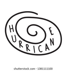 Hand drawn vector hurricane icon, illustration design on white background.