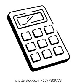 Hand drawn vector icon of a scientific calculator
