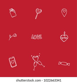 Hand Drawn Vector Icon Set for Valentine's Day