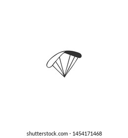 Hand drawn vector icon. Sky sports logo element, paragliding. Sky sports logo element. For business identity and branding. For flight courses, schools and instructors.