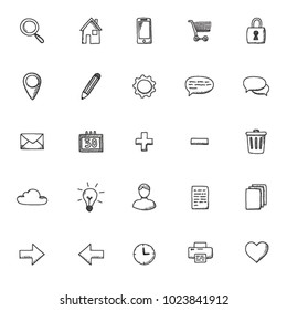 Hand drawn vector icons for web designers