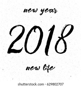 Hand drawn vector illustration of the 2018 year