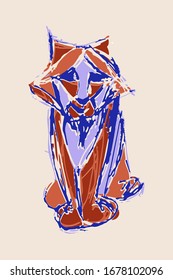 Hand drawn vector illustration about animal cartoon sketch with pastel colors