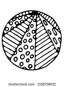 Hand drawn vector illustration 
with abstract geometric pattern. Isolated on white background illustration for flyers, banners, booklets, emblems and other printed materials. Logo for pizza bussiness.