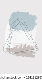 Hand drawn vector illustration. Abstract design with doodles and different shapes. modern art isolated vector graphic. Minimalistic hand painted geometric frames