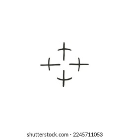 Ilustración vectorial dibujada a mano Apuntar fondo blanco aislado