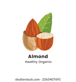 Hand drawn vector illustration of almond nuts