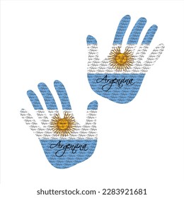 Hand drawn vector illustration with argentina flag pattern great for poster, magazine and web design