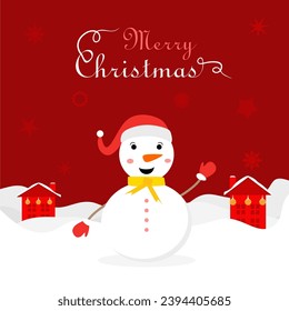Hand Drawn Vector Illustration Art of Christmas Social Media Minimal Greeting