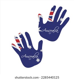 Hand drawn vector illustration with australia flag pattern great for poster, magazine and clothes design