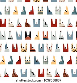 Hand drawn vector illustration of back view of people portrait pattern.
Crowd of people.people raising hands up from back.