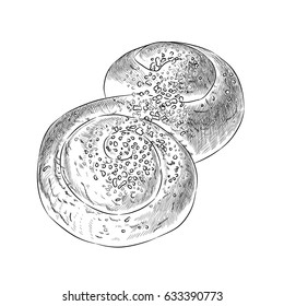Hand drawn vector illustration of baking