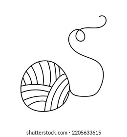 
Hand drawn vector illustration of ball of yarn. Isolated on white background