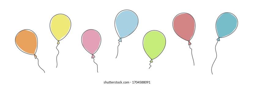 Hand drawn vector illustration of balloons.