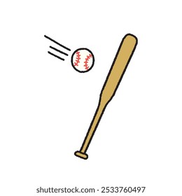 Hand drawn vector illustration of baseball