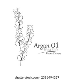 Hand drawn vector illustration.
Beautiful Argan tree design element.